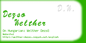 dezso welther business card