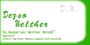 dezso welther business card